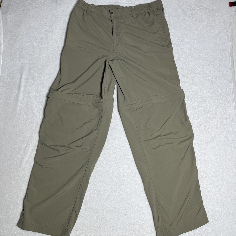 White Sierra Convertible Pants Men's Cargo L 32 Hiking Outdoor Nylon Khaki Gorp